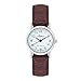 Produktbild Aspen Damen-Armbanduhr, leicht zu lesen, echtes Lederband, 26 mm, analog, leicht zu lesen, japanisches Quarzuhrwerk, weißes Zifferblatt, große Ziffern, viele Farben, Silberfarben/Braun, 26MM, Casual
