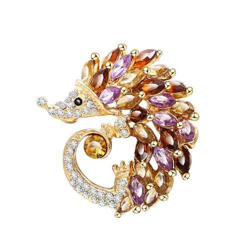Broche hérisson cristaux autrichiens le cadeau rétro idéal pour femme élégante