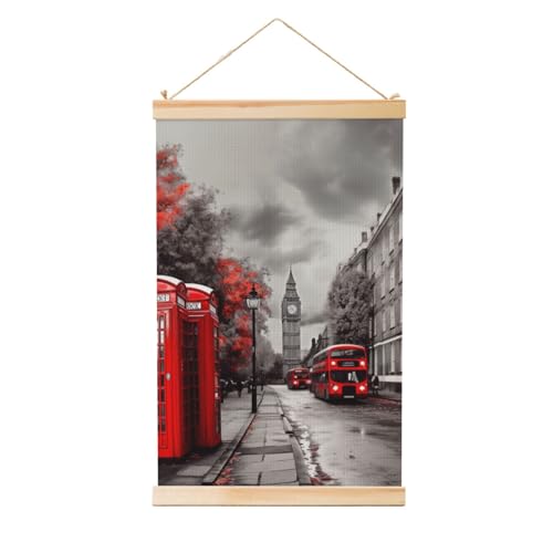Impression sur toile rue de Londres rouge tableau déco murale