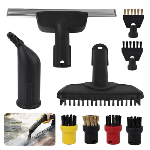 Set 9 Accessori Per Pulitore A Vapore - Spazzole Rotonde E Ugelli, Compatibile Karcher SC1-SC7, Per Pulizie Profonde - Foto 9