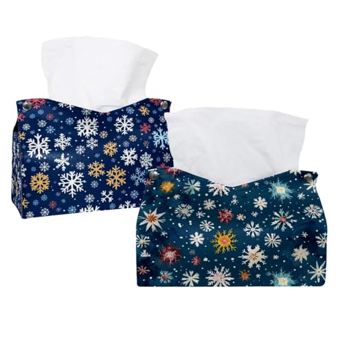 Porte-mouchoirs de Noël flocons de neige, lot de 2 parfaits pour offrir à vos proches - 2
