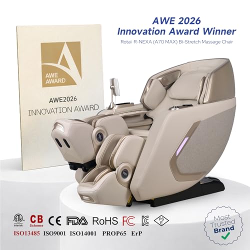 Image of ROTAI R-NEXA 4D Robotic Massage Chair with Rovo Walking Technology | Dual-Core Synergy System | Bi-Stretch Deep Stretching | 38-Airbag Full Body Air Compression Massage Chair (Beige)