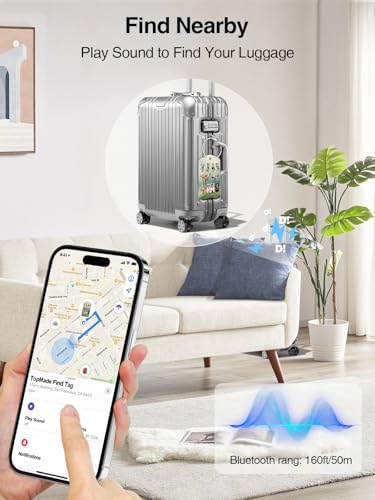 Image of TopMade Luggage Tags, Works with Apple Find My, Smart Suitcase Tag Tracker