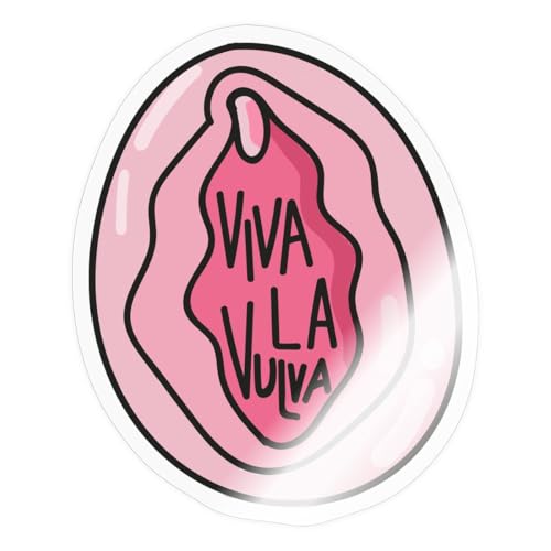 Spreadshirt Viva La Vulva Feminismus Sticker Aufkleber, 10 x 10 cm, Transparent glänzend