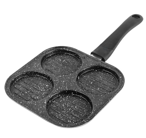 Image of PANCA Non Stick Grill Pan Mini Uttapam Tawa 4 Cavity Aluminium Pancake Maker with Handle, Sandwich Maker, Chilla Crepe Dosa Omelette Appam Momo Snack Maker Pan for Gas Stove Kitchen Cookware