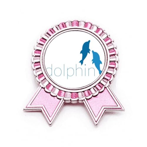 Broche dauphins rose Blue Ocean finition métal de qualité