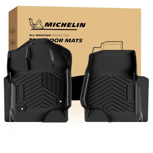 Image of Michelin Vehicle Mats for 2015-2026 Ford F150 /2022-2025 Lightning, 1st Row | Fit SuperCrew & Super Cab Carpet Floor, All-Weather TPE Custom Fit Floor Mats and Truck Liner, Non Slip Accessories, Premier
