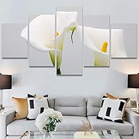 SIGNWIN 5 Panel Canvas Wall Art Bright Flowers for Home Decorations Ready to Hang - 60