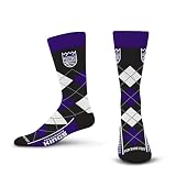 For Bare Feet NBA SACRAMENTO KINGS Argyle Remix Premium Dress Sock Team Color OSFM