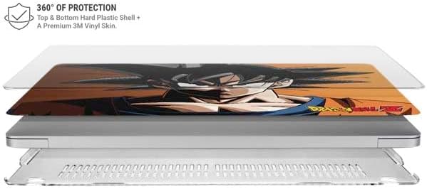 Skinit Laptop Case Plus Skin Compatible with MacBook Air 15in (2023) - Officially Licensed Dragon Ball Z Goku Portrait Design