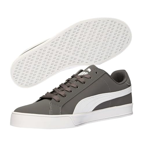 PUMA Puma Men's's Smash Vulc Trainers, Grigio (Steel Gray/Bianco), 7.5 UK