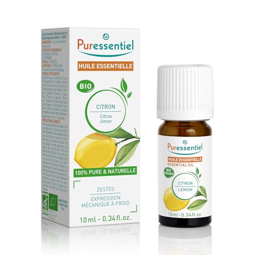 Puressentiel – Huile Essentielle Citron BIO – Contribue au soutien immunitaire – 100% pure et naturelle – HEBDD – Citrus limon – 10 ml