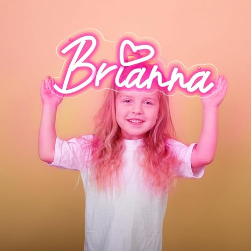 Image of Brianna Name Neon Sign for Wall Decor,LED Name Brianna Neon Light for Kids Bedroom,Birthday Brianna Party Decoration,Neon Sign Customizable Choice for Girl,Size 13.4 * 5.7 inches(JTLD093)