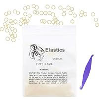 VEGCOO 600 Stück Kieferorthopädische Gummibänder, 1/8 Zoll, Zahnspangenzubehör mit 6 Stück Placer, Zahnärztliche Kieferorthopädische Gummibänder für Zahnarztgeflechte Zahnspangen (Eichhörnchen)
