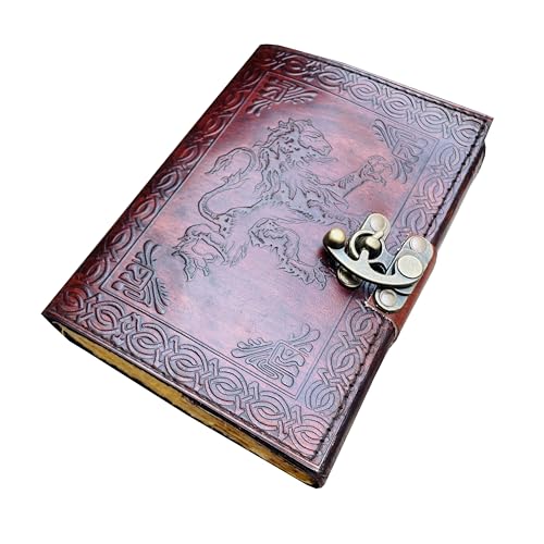 celtic lion leather journal notebooks embossed book vintage witches fantasy spell women dream shadow incredible travel writing bound classic journals diary for work 7x5 inch