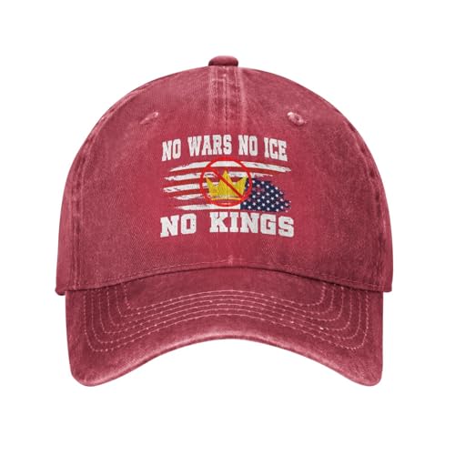 No Wars No Ice No King hat Protests Washed Cotton Cap Red