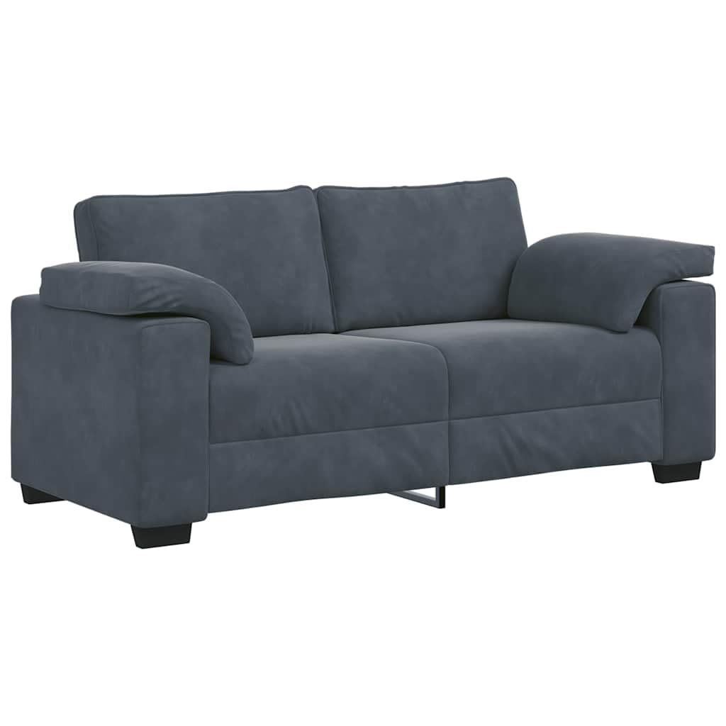 Canapé 2 Places, Causeuse de Salon Fauteuil Sofa 2 Places Causeuse Gris foncé 180 x 77 x 82 cm Velours