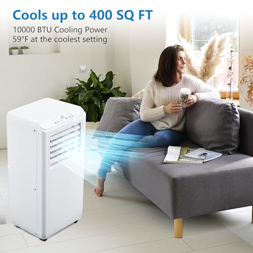Image of Portable Air Conditioner 3 in 1 with Remote Cool, PioneerWorks 10000 BTU(ASHRAE) / 6500 BTU (SACC), Dehumidifier & Fan Modes For Home Up To 450 Sq.Ft, Installation Kit For Room, Office, Dorm, Bedroom