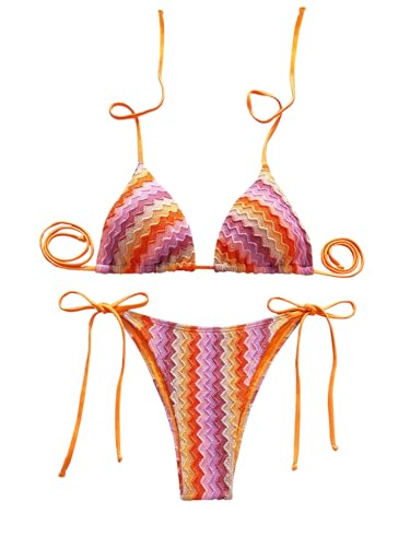 GORGLITTER Women's Crochet Thong Bikini Sets...