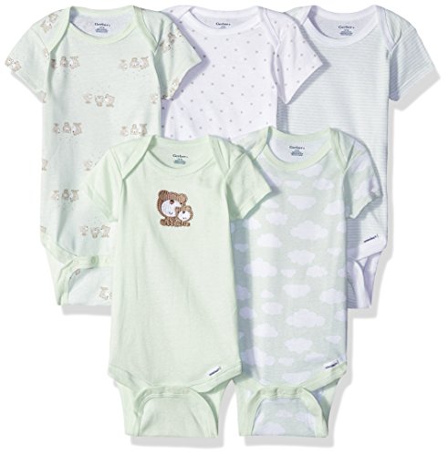 Image of Gerber Baby Girls' 5-Pack Short Sleeve Variety Onesies Bodysuits