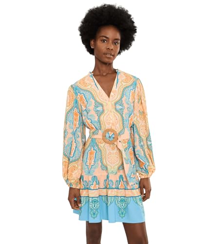 Image of Adrianna Papell Womens Printed Short Dress Orange 2