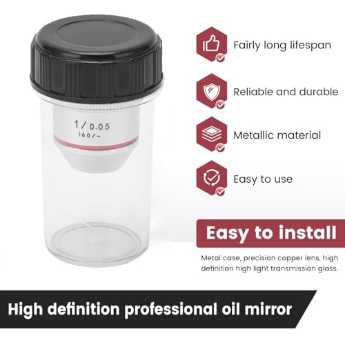 1x Mikroskopobjektiv, professionelles achromatisches Mikroskopobjektiv mit RMS-Gewinde 1x 195 Achromatisches Objektiv Achromatisches Mikroskopobjektiv Für Optische Instrumente Umrüstobjektiv