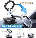 Romuto 2026 Upgraded Cell Phone Holders for Your Car [90BS Strong Suction & N58 Magnets] Hands Free Vacuum Magnetic Car Phone Holder,Pocket Size Foldable Car Mount for iPhone 17 Pro Max 16 15 14 13 12