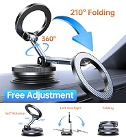 Coolpow【Newest Vacuum Magnetic Phone Holder for Car Phone Holder Mount【Movable Vacuum Suction】Magsafe Car Mount Cell Phone Holders for Your Car Accessories for Women Men for iPhone 17 16-Carbon Fiber — image 5