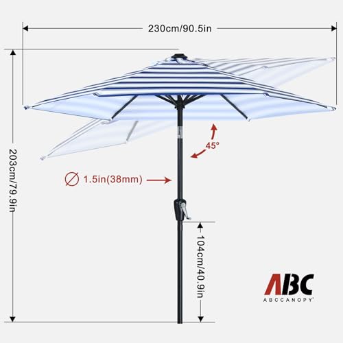 Image of ABCCANOPY 7.5FT Patio Umbrella Outdoor 6 RibsTable Umbrella