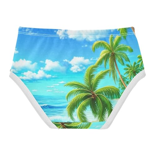 Cotton Toddlers Underwear Floral Tropical Beach Palm Trees Panties for Girl Flower Kids Undies Briefs 2t2
