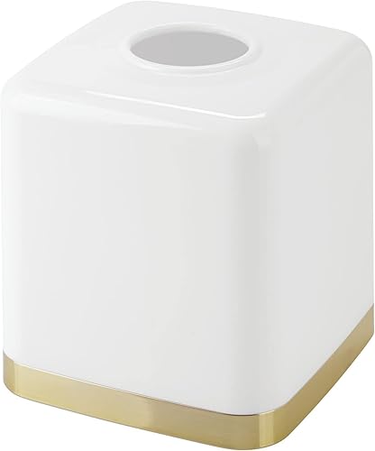 Miniatura 3 de mDesign Hyde Collection - Cubierta cuadrada de plástico desechable para tocador de baño, encimera, tocador de dormitorio, mesita de noche