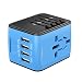 Universal Travel Adapter, Worldwide International Power Adapter with 4 USB Ports, All in One Wall Charger AC Travel Plug Adapter Converter for UK USA EU AUS Asia China Ireland Thailand 180+ Countries