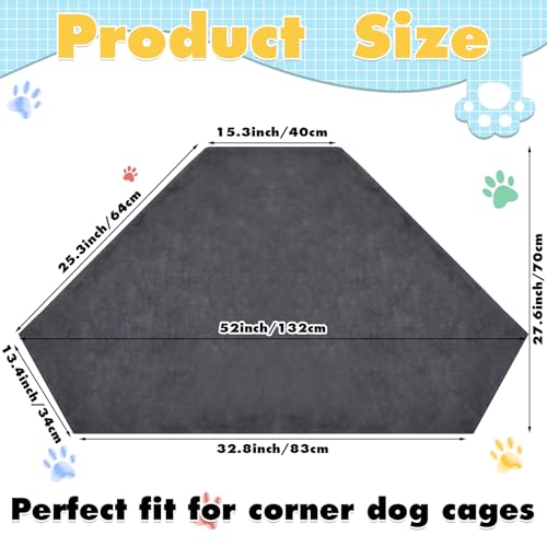 Image of Fanfanwin 52 Inch Medium Waterproof Dog Crate Mat, Soft Plush Pet Blanket for Large Dogs, Non-Slip Crate Liner, Machine Washable (Only Mat)