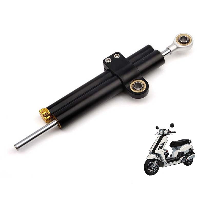 JUZELYMotorcycle Steering Damper Stabilizer for Peugeot GenZe 2.0 2016, Adjustable Safe Control Steering Stabilize Damper Motorcycles Aluminum Dampers,Black-A