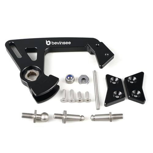 Bevinsee Adjustable Short Shifter Arm 6-speed Manual Shifter Extender Stainless Steel Kit Compatible with A3 S3 TT MK2 MK3 Compatible with VW MK5 MK6 MK7 Compatible with Passat B6 06-11 2.0T Black
