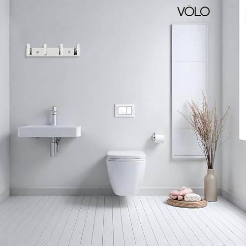 Image of VOLO Premium 4 Pin Chrome /Glossy Cloth Hanger, Wall Door Hooks Rail for Hanging Clothes, Bathroom Towel Hook Set. (Color : Silver)(Pack of 1 Hook)