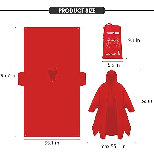 Unisex Rain Poncho for Adults, Hooded Waterproof Raincoat Jacket for Hiking, Camping and Outdoor2