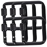 INOOMP 6pcs Camping Button Outdoor Hooks for Hanging Metal s Hooks Metal Keychain Outdoor Key Chain Pet Cages Hook Lanyard Keychain Square Carabiners Mouth-shaped Buckle Carabiner Buckle