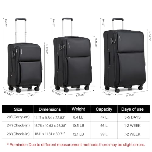 Image of Hanke Large Checked Luggage, 28 Inch Suitcase with Garment Compartment