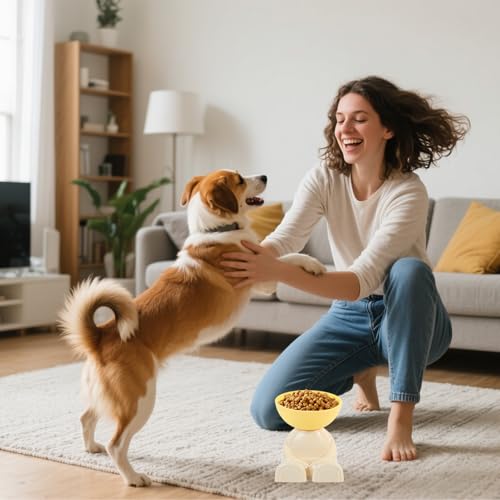 Cat Feeding Bowls – 5.71 Inch Raised Pet Food Feeding Dish | Pet Feeder Station – Secure Non Slip Pets Feeder Keeps Food Bowl in Place Prevents Spills and Ensures Smooth Mealtime for Cats & Dog - Afbeelding 4