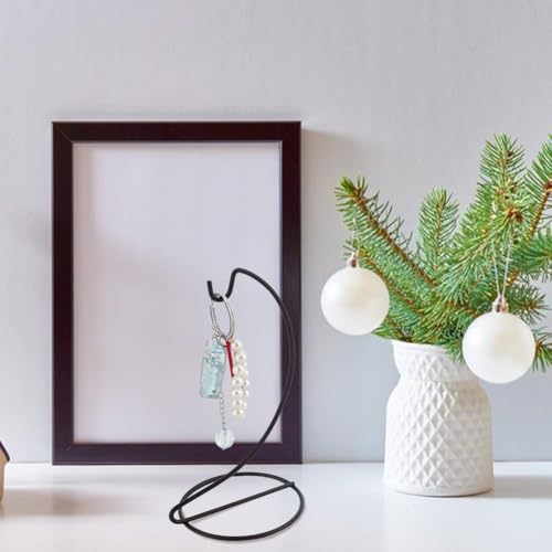 DELORIGIN 6 STÜCK Ornament Ausstellungsstandhalter Schwarzes Eisen Hängehakengestell Für Kugeln Luftpflanzen Terrarium Globus Hochzeitszubehör Windspiele Kunsthandwerk