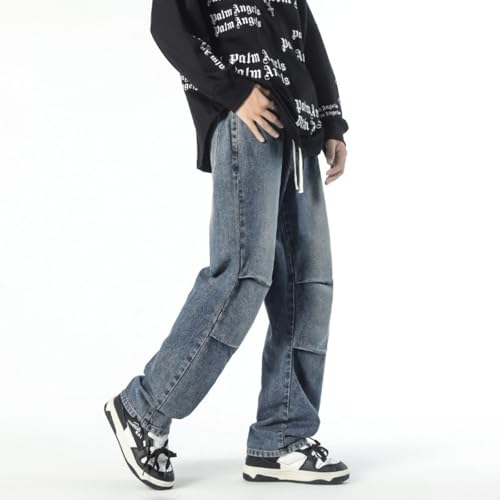 Jeans Pants Trouser Denim Spring and Autumn High Street Casual Loose Retro Drawstring Classic Paratrooper3