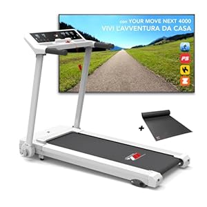 YM Next 4000 Cinta Elektrische roller, inklapbaar, Ahorro de Espacio, Robusto, Marco Reforzado, Kinomap App & ZWIFT, 14 Entrenamiento programma’s