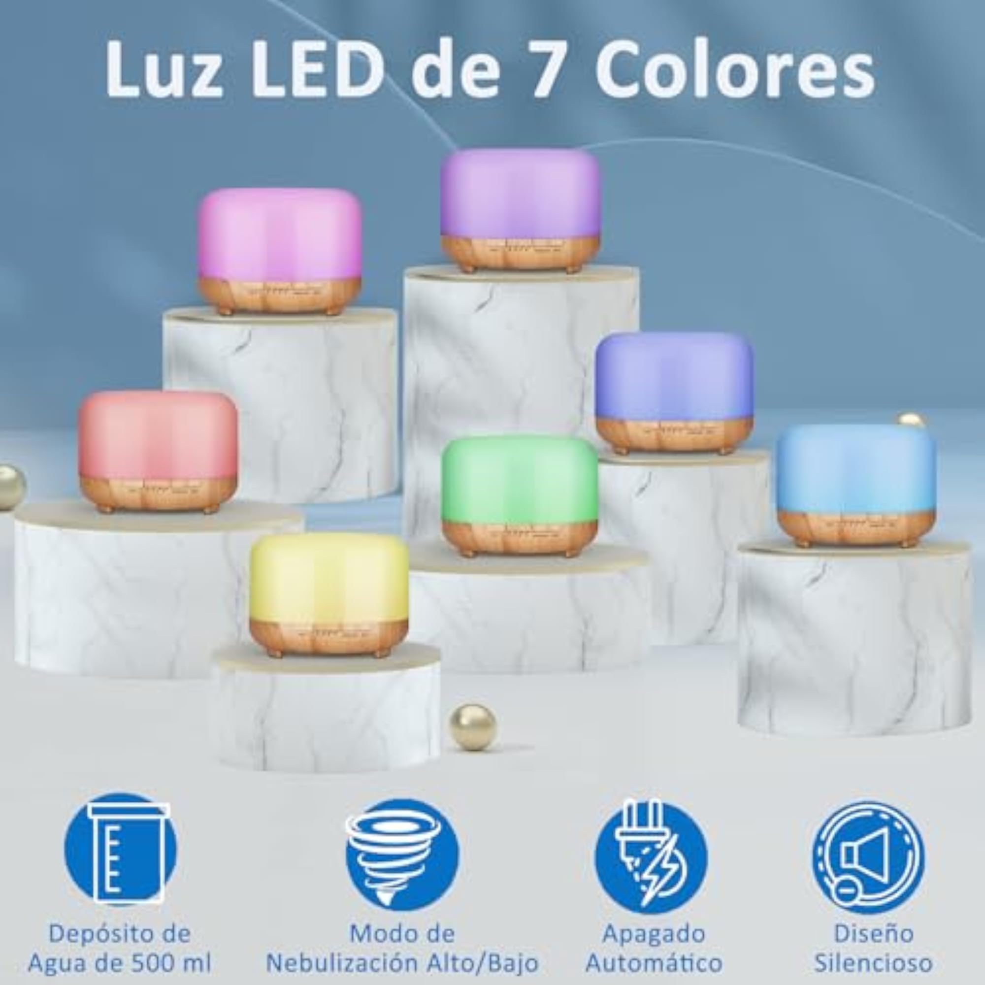 Essential Oil Diffuser, 500ml Aroma Humidifier with Timer