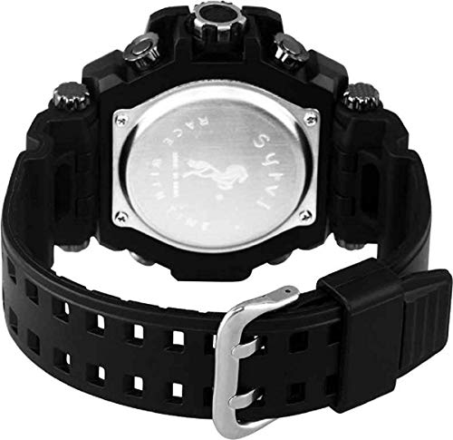 Image of Sylvi Waterproof Analogue-Digital Black Dial Men's Watch MN-1-DG-BLACK