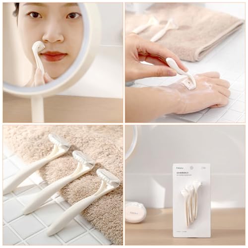 VALICLUD Maquinilla de Afeitar Desechable para Mujer, 3 Unidades de Color Claro, Recortadora de Vello Corporal para Axilas y Zona Íntima, Portátil y Segura para Depilación Femenina - imagen 3