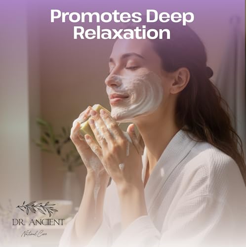 Dr.Ancient Lavender Soap Bar, Organic Soap Bars Handcrafted the Traditional Way, Natural Chemical-Free, Vegan, Used for Face Wash, Body Wash, and Hand Cleansing, Relaxing, Refreshing