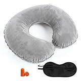 PaYuanRaoTi 2SETS Reisekissen Für Flugzeug Und Unterwegs Als Nackenhörnchen Erwachsene, Ergonomisches Nackenkissen Flugzeug Für Reisen, Auto Und Büro, U Form Kopfstütze Mit Stützender Polsterung