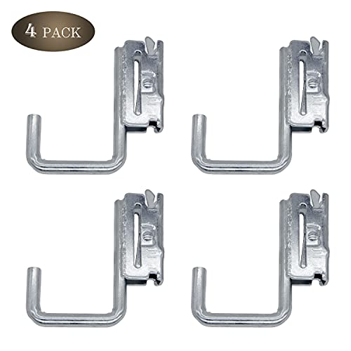 Onesnt E-Track J Hook Tie Down Accessories for X-Track Systems w/E-Track Spring Fittingï¼Œ4Pcs Silver 2 Inches Wide J Hooks for Warehouses/Basements/Can Hang BackpacksTruck, Pickup, Cargo Van