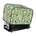 Copertura per tostapane a 2 fette con tasche, graziosa copertura per tostapane con foglie viola limone, elegante copertura per tostapane da cucina, accessori per tostapane a 2 fette da donna immagine